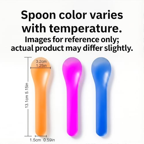 Gugowin 80 Pack Color Changing Spoons, 5.15 Inch Break-Resistant Spoons, Indi...