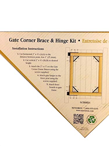 Nuvo Iron Gcbhk01 Gate Corner Frame Brace Kit, Black #TOP3