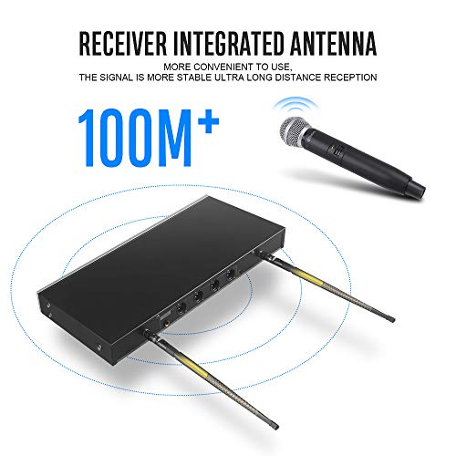 D Debra Audio D-440 !!!Uhf 4-Channel Wireless Microphone System With 4 Cordless Mics, Home Karaoke Ktv Set, Ideal For Party, Church, Weddings, Stage, Dj, Outdoor, 300 Ft (4 Bodypack) #TOP3