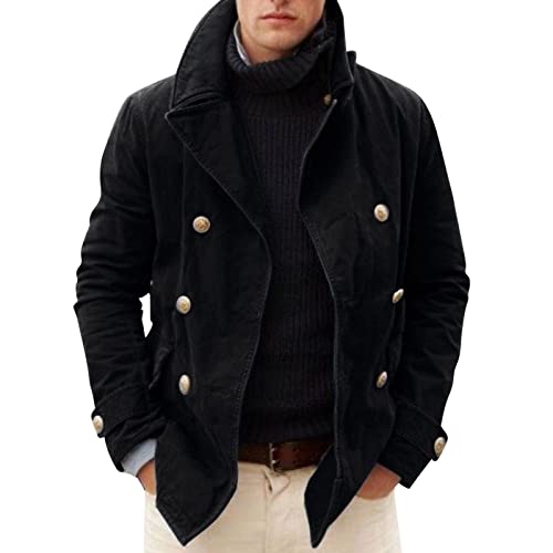 Veste 3XL pour hommes noire manteau décontracté grande taille