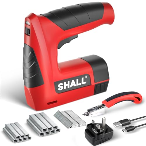 SHALL 4V Cordless 3in1 Brad Nailer/Stapler Kit, Cordless Decorative Stapler with 2500 Staples,Pistola de grapas eléctrica 3 en 1 1 SHALL 4V Cordless 3in1 Brad Nailer/Stapler Kit, Cordless Decorative Stapler with 2500 Staples,Pistola de grapas eléctrica 3 en 1
