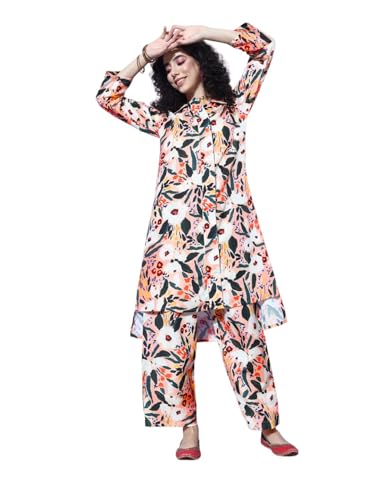 Kurta avec bas tonal Varanga ensemble tunique droite fleurie pour femme