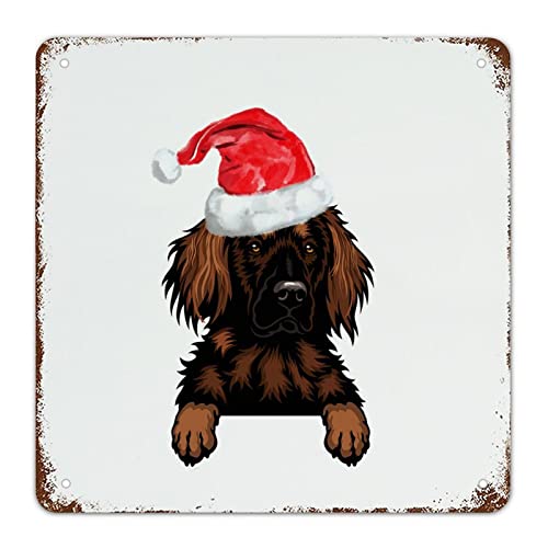 Panneau en métal de Noël bouledogue décoration murale maison 38x38cm