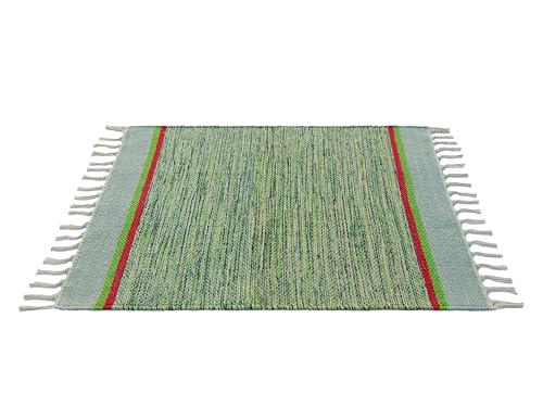 Image of MAHZEE HOME� Hand Woven Cotton Multicolor Small Rug for Bedroom, Living Room, Kids Room and Kitchen | Size : 1'4 inchx2' Feet or 16x24 Inch or 40x60 cm| 100% Organic| Machine Washable (Combo of 7 Pcs)