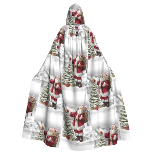 WYCZHY Disfraz de Santa Claus Snow Secenry Larp para adultos, capa con capucha, bata medieval para festival renacentista, ropa gótica