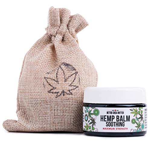 Soothing Natural Hemp Oil Balm | Cream for Joints, Muscles, Knees, Neck, and Back with Shea and Kokum Butter, High Strength Hemp Seed Oil & Soothing Essential Oils by Better Shea Butter (1oz)