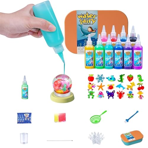 Naqqios Kit de juguete mágico de elfo 'agua– Aqua Fairy Gel Gel Aqua Fairy | Moldes de colores para criaturas marinas, regalos de Navidad, cumpleaños