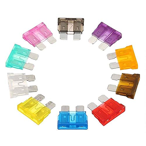 Yorten Kit de sortimento de fusíveis de lâminas de 105 peças para carros porta-fusíveis compatíveis