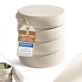 Blumtal Hocker mit Stauraum rund, Samt-Bezug - robuster Sitzhocker mit Stauraum & Samtoptik extra weich 42 x 42 x 47 cm - Fußhocker gepolstert - wunderschöner Samt-Look - Schminktisch Stuhl Creme