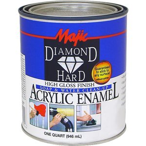 Majic Paints 8-1506-2 Diamond Hard Acrylic Enamel High Gloss Paint, 1- Quart, Safety Red
