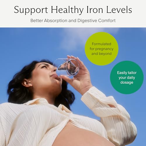 Image of Needed. Prenatal Iron Supplement - Pregnancy, Breastfeeding, Postpartum - Aids Energy, Birth Weight & Baby's Neural Development - Non-Constipating & Gentle on Stomach - Flexible Dosing for Pregnancy