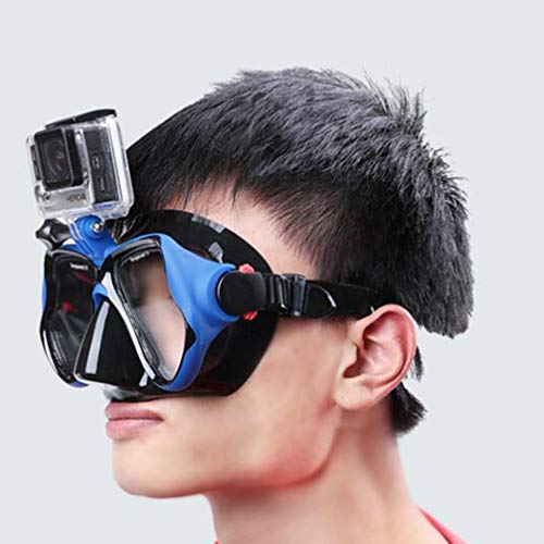 Conjunto de máscaras de snorkel Lioobo – Óculos panorâmicos antiembaçamento 180 e snorkel seco dobrá