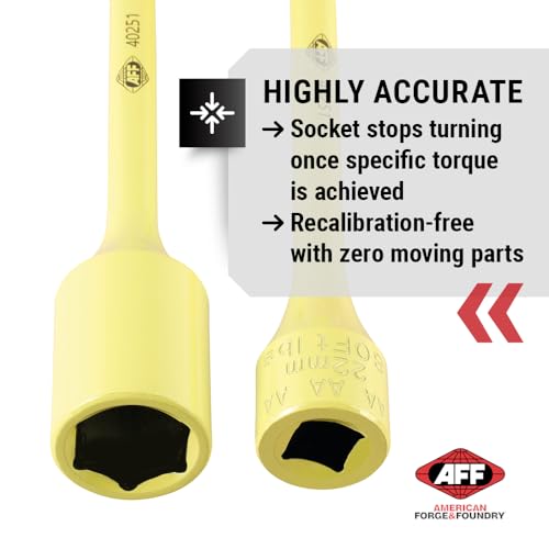 Image of AFF Torque Limited Socket, 1 /2 inch Drive, 22mm, 80 ft /lbs, Lemon Green, 40251