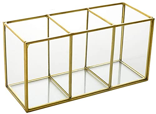 Caja de almacenamiento para brochas de maquillaje, caja de almacenamiento de cosméticos, dorado-B