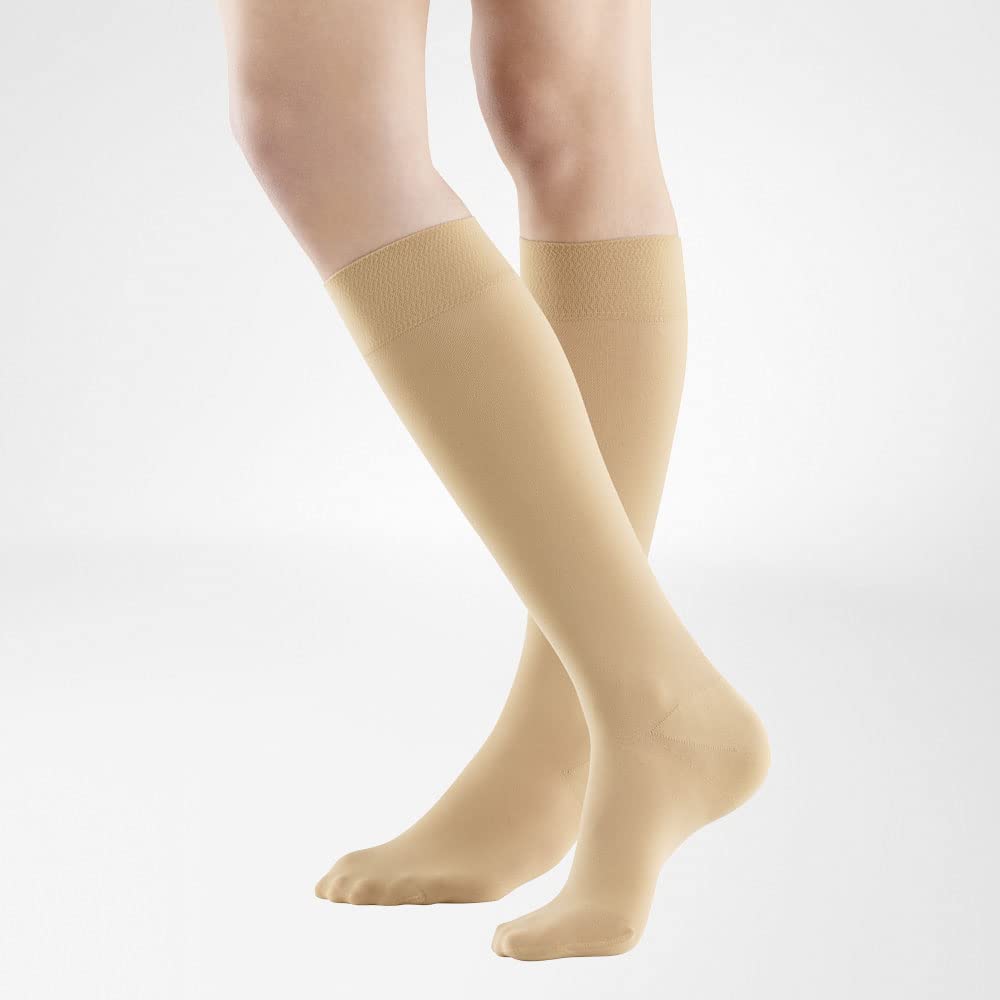 Bauerfeind VenoTrain soft AD CCL1 Kompressionsstrümpfe M normal creme short