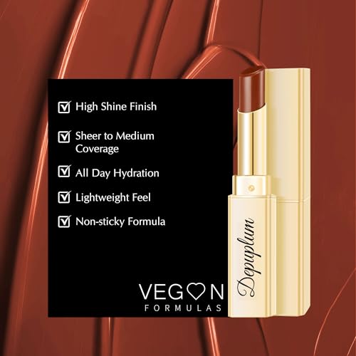 Image of Depuplum Brown Lipstick for Women Moisture Lip Gloss Tinted Lip Balm | Sheer Nourishing Hydrating Glossy Creamy Lipstick Glow Reviver Lip Stick for Dry Lips,DM94 Caramel