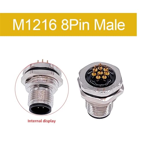 Conector M12 de 8 pines macho con rosca frontal para reparar paneles de sensores PCB 2