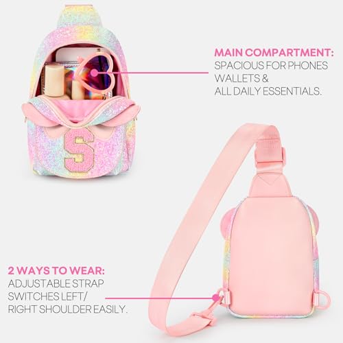Image of Mibasies Sling Bag for Girls Gift, Toddler Girl Toys, Glitter Rainbow S