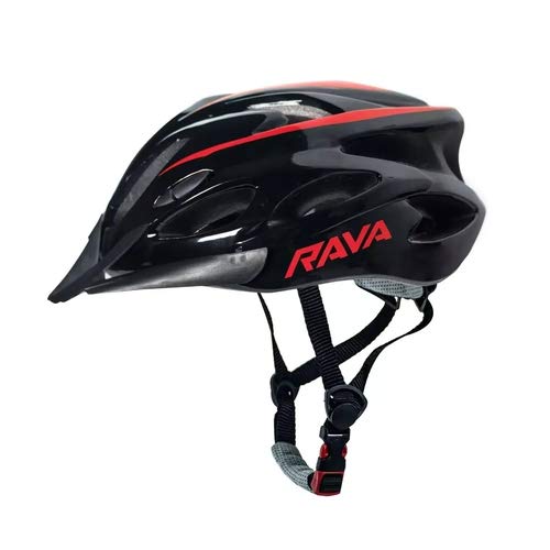 Capacete Para Ciclismo Vermelho Tamanho Grande 57 a 61cm C/Viseira In Mold Rava