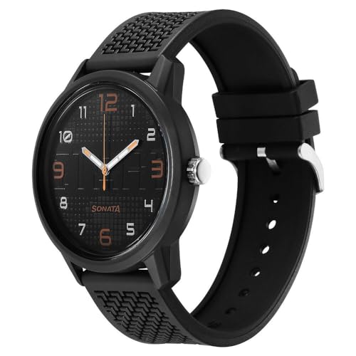 Sonata Store Sonata Volt Quartz Analog Black Dial Polyurethane Strap - Image 4