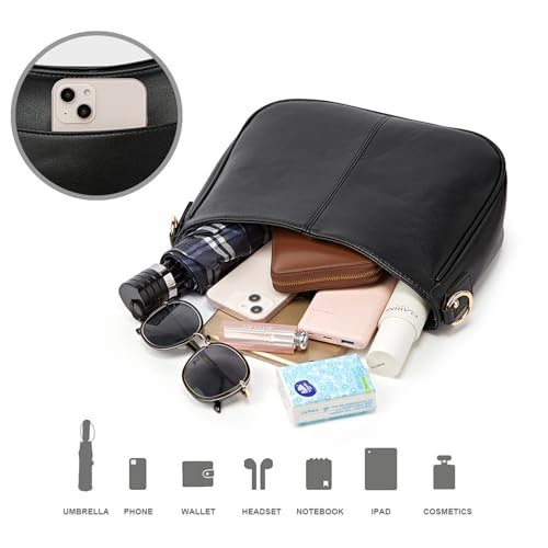 GOIACII Shoulder Bags for Women Trendy Hobo Handbags with Wide Shoulder Strap Vegan Leather2