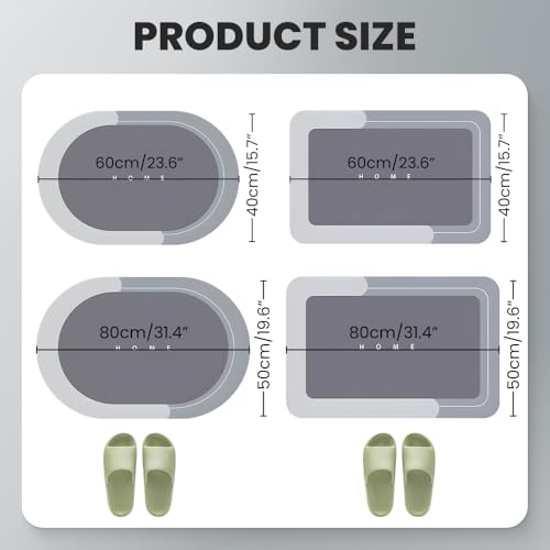 Tapis de bain moderne premium absorbant et étanche gris