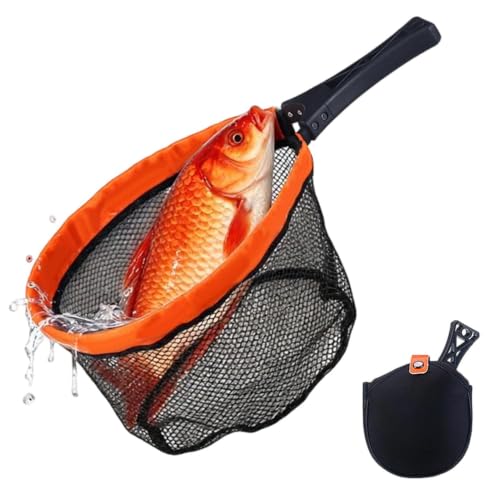 Fly Fishing Landing Net - 17.72x9.84 inches Portable Angling Mesh Equipment | Outdoor Landing Net for Hiking Kayak Boat Lake Sal