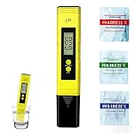 Digital pH Meter, 0.00-14.00 Measurement Range Digital Water Quality Tester, 0.01pH High Accuracy pH Pen for Household Drinking Water Swimming Pools Aquariums (Yellow, 1 Pcs)