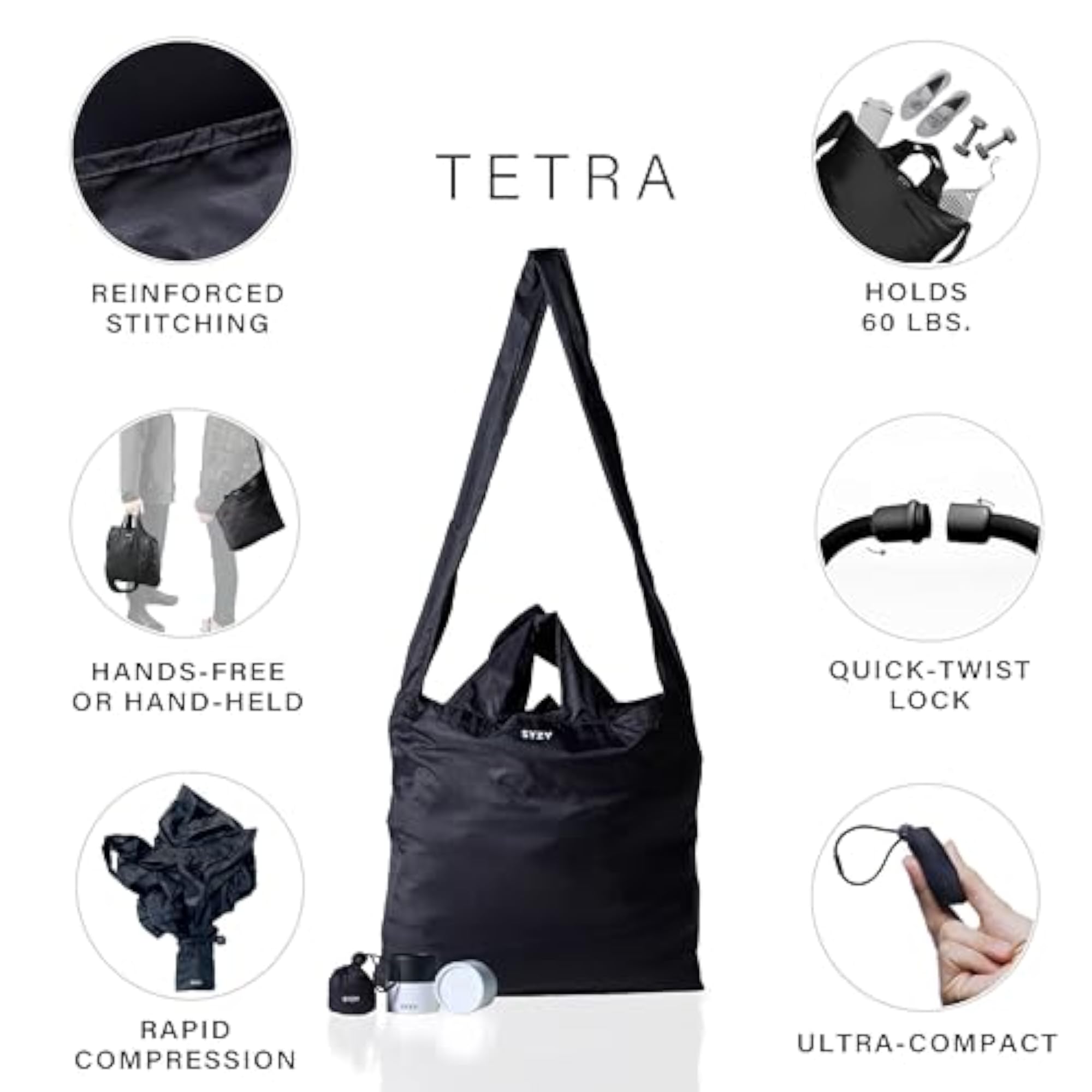 World's Most Compact Travel Tote Bag, Portable Shopping Bag