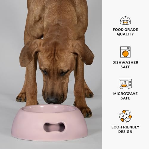 UNITED PETS Pappy Hundenapf, Eco- Friendly, Made in Italy, Futternapf, Trinknapf für Hunde, Napf für Hunde und Katzen, Rosa, 350 ml, S
