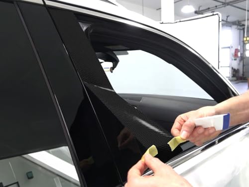 Calcomanía para poste de pilar Rtrim, acabado premium fibra de carbono 4D para Honda Pilot 7