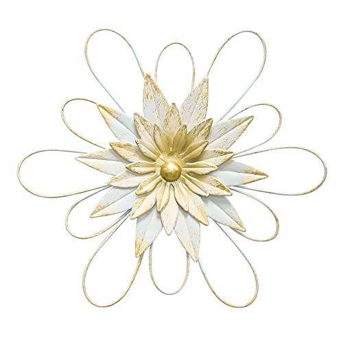 hogardeck Metal Flower Wall Decor - 13' Metal Floral Wall Decoration for Bedroom, Living Room, Bathroom, Kitchen, Outdoor Wall Art