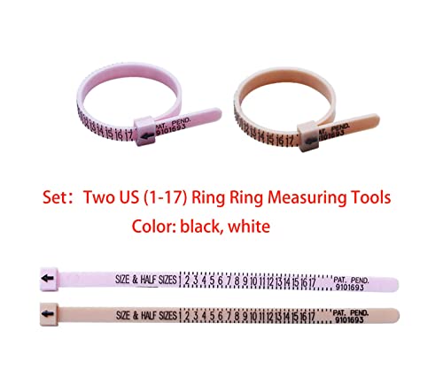 Cigpsim 2 Pcs Ring Sizer Measuring Tool, Finger Size Gauge Measure Tool,Jewelry Sizing Set 1-17 Rings Size,Usa Ring Sizer Tool (Pink & Brown) #TOP2