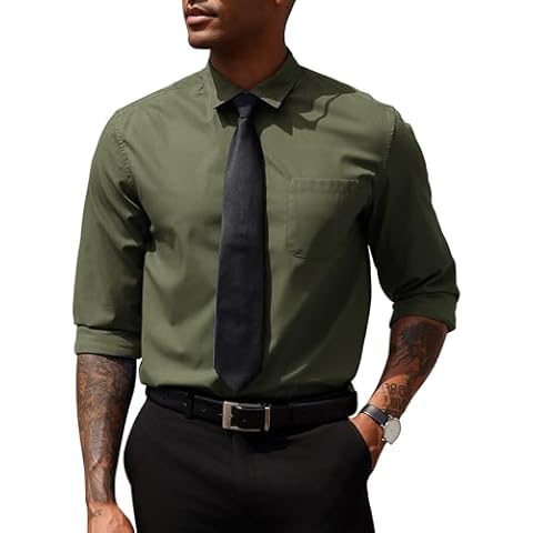 COOFANDY Men's Long Sleeve Dress Shirt Cover