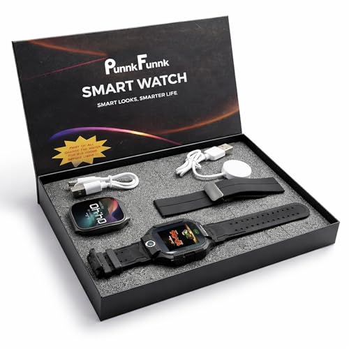 Image of PunnkFunnk Smart Watch & Kids Calling Smart Watch Combo, 1.83 inch HD Fitness Watch with Bluetooth Calling + Kids Camera Smartwatch with Games, Heart Rate, SpO2, Sleep Monitor, Boys & Girls