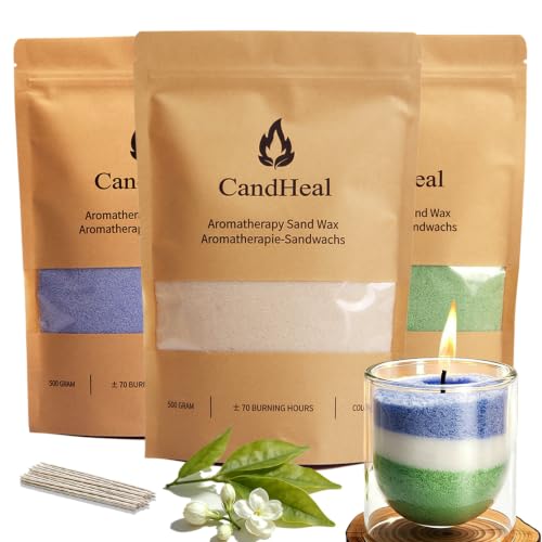 CandHeal Pearled Candle Sand with Wicks 3.3 lb White Tea Sand Wax