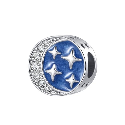 Image of Sparkling Lucky Star Charm Compatible Pandora Charm Bracelet Bead I Love You Gift for Women Pendant Jewelry