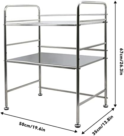Stainless Steel Microwave Oven RackStorage Toaster Shelf for Kitchen island Free Standing Units 3 Tier