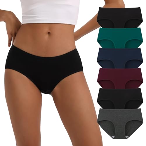 INNERSY Slip Donna Vita Bassa Intimo Cotone Morbido Multicolore Pacco da 6 (M-EU 40, Multicolore)