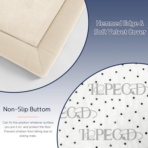 Image of Baby Play Mat for Floor Nursery Rug Muscle Mat Area Rug Playroom Rug 47 inchx47 inch Playpen Mat Elastic Foam 1.3 inch Thick Crawling Mat for Babies,Toddlers, Infants, Kids,A Beige