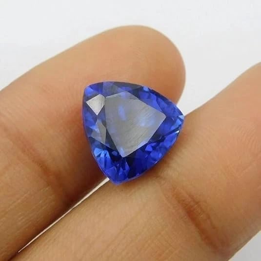 9.45 Ct Natural Ceylon Blue Sapphire Trillion Cut Certified Loose Gemstone, High Quality Collector Stone image 5