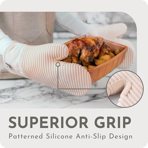 Milkshake Oven Mitts - Pair Of Silicone Oven Gloves UK - Heat Resistant Oven Mitts Kitchen Accessory. - Image 4