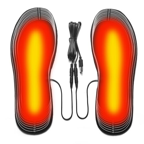 Plantillas Calefactables, Suelas Calefactables, Plantillas Calefactables por USB, Plantilla Térmica Recortable., Calentadores de Pies de Invierno para Hombres y Mujeres(Talla:35-46)