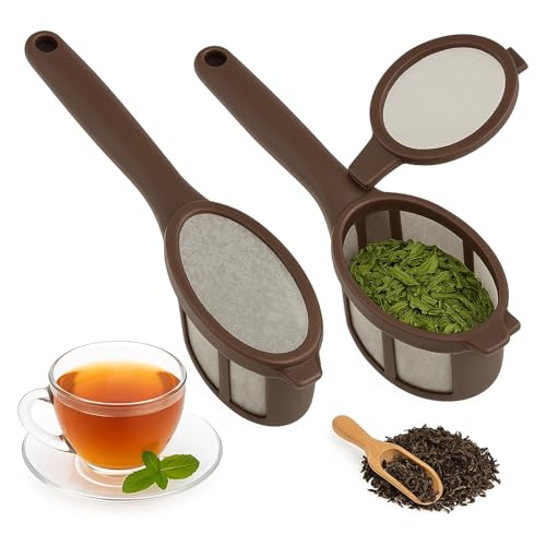 Portable Coffee & Tea Maker - Reusable Single Cup Brewer with Fine Mesh Filter, BPA-Free Travel Infuser for Ground Coffee & Loose Leaf Tea