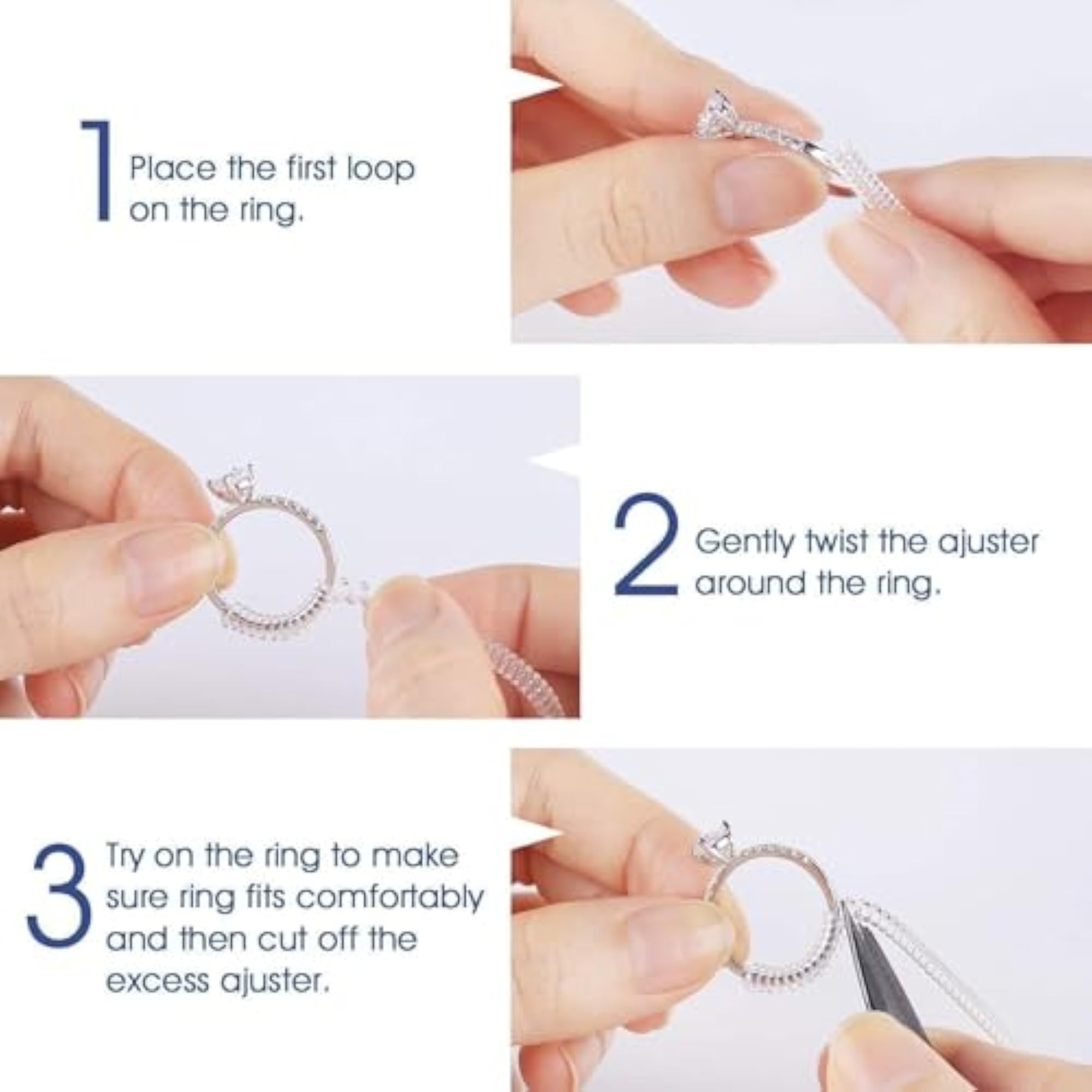 Ring Size Adjuster for Loose Rings, Silicone Tightener Set