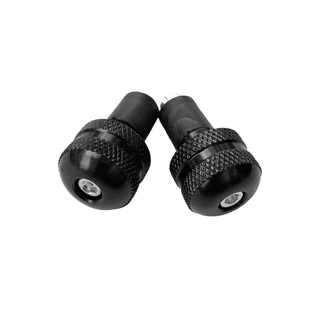 2 tappi terminali per manubrio antivibrazioni per moto da 7/8" 22 mm, neri/rossi(Black)