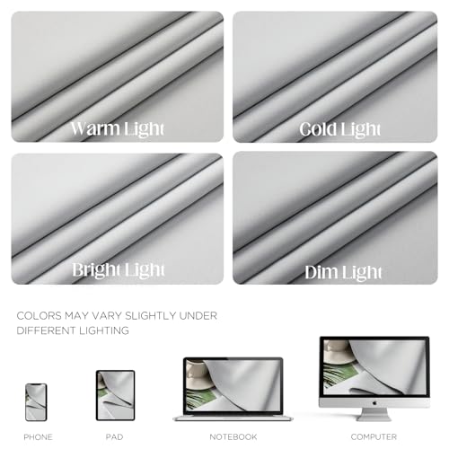CUCRAF Grayish White Blackout Curtains 72 inch Length 2 Panels Set, Room Darkening Drapes for Living Room Bedroom, Thermal Insulated Light Blocking Grommet Window Curtain (W52 x L72 Inch) by CUCRAF - Image 8