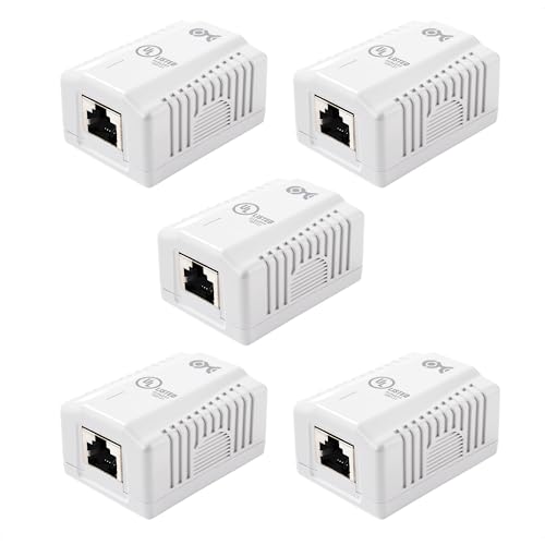 Cable Matters 5-Pack Shielded Cat6A Surface Mount Box