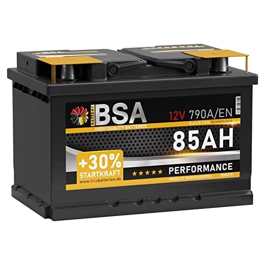 BSA Autobatterie 85Ah 12V 790A/EN +30% mehr Startkraft Starterbatterie Batterie ersetzt 70Ah 72Ah 74Ah 75Ah 77Ah 80Ah