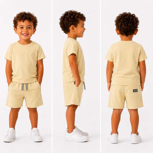 Image of Volcom Toddler Baby Boy Shorts Set - 2 Piece Short Sleeve Graphic Tees and Shorts Infant Toddler Little Boys Summer Outfits